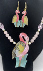 Lee Sands Parrot Necklace And Matching Earrings Nwt