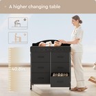 Baby Changing Table Dresser With Wheels  6-fabric Drawer Baby Dresser With Ch   