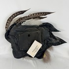 Jeffrey Paul Wolf Wall Hanging Sculpture Fur Feathers Leather Clay Nature