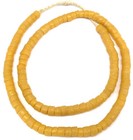 Handmade Ghana Recycled Mustard Glass Disk African Trade Beads