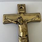 Vintage Casket Heavy N m p  No 14 Metal Wall Crucifix Jesus Heavy Duty 14 