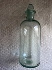 Aqua Blue Glass Apothecary Bottle W  Glass Stopper From Usa 8  G 12