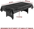 8 Foot Pool Table Cover     Black Leatherette Billiard Table Cover With Cotton Lin