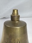 Vintage Heavy Brass Bell Engraved Usn