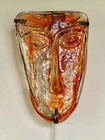 Vintage Orange Art Glass Face Mask Hanging Light Jaramillo Brothers Mexico