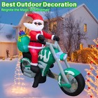 6ft Inflatable Motorcycle With Santa Outdoor Decoration  Christmas Blow Up Ya   