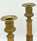 Antique 19th Century Harrison Patent Pair Of Telescopic Brass Candlesticks
