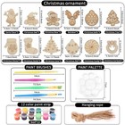 Christmas Craft Kit For Kids 36pcs Wooden Christmas Ornaments With Painting Setp