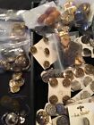Large Lot Of Buttons button Covers most Are Metal Some On Cards   Some Loose