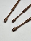 Vintage Wooden Lace Bobbins Set Of 3 Medium Brown Turned Wood Lacemaking 4 Inch