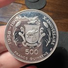 1970 Guinea Large Silver Proof 500 F Ancient Egypt-tiye Melt Coin