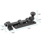 Black Wrought Iron Slide Bolt 3 5  Wide Rustproof Finish Renovators Supply