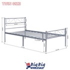 Twin Size Metal Bed Frame Mattress Foundation Steel Platform Headboard Storage