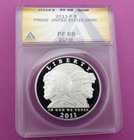 2011 P Anacs Pr 68 D-cam U s  Army Silver Dollar  Proof 68 Deep Cameo  1 Coin