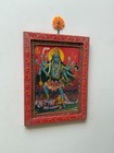 Vintage Kali Picture Frame  Hindu Goddess Art  Wooden Painted Frame - 8 5x11 5  