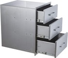 18 w X 23 h X 23 d Outdoor Kitchen Drawers Stainless Steel 3-drawer Bbq Drawer