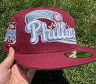 New Era 59fifty Philadelpia Phillies Maroon All Star Game Fitted Hat Icy Blue Uv