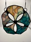 Vintage Stained Glass Sun Chaser Flower Blue Purple Window