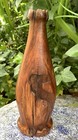 Vintage Hand Carved Turned Wood Vase Signed 8    Unique Rustic Bottle Gorgeous