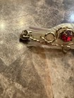 Antique Victorian Carved Mother Of Pearl Dove Rhinestone Gold Wire Brooch