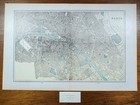 Vintage 1900 Paris France Map 22 x14    Old Antique Original Arc De Triomphe