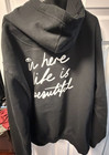 Cabaret Broadway Musical Black Hooded  in Here Life Is Beautiful  Sweatshirt -xl