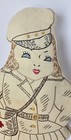 Antique 1920s - 1940s Needlepoint Military Nurse Medic Stuffed Pillow Vintage
