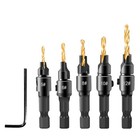 13pcs Drill Countersink Center Punch Bit Screw Set Wood Hole Woodworking Tools 