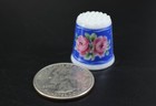 R Kpm Krister Thimble Pink Roses Vintage  Porcelain Sewing Collectible