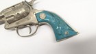 Vintage Marshall Toy Cap Gun Revolver Pistol Blue Turquoise Steer Grip