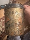 Vintage  Commodore Coffee Tin Great Patriotic Americana American Flag Patina