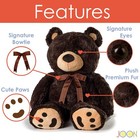 Huge Teddy Bear - 38 Inches  Dark Brown  Fluffy Faux Fur  Ribbon   Bow Signat   