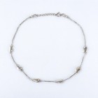 Vintage Sterling Silver 925 Anklet 9 5   -10 5      Fish Station Chain Jewelry