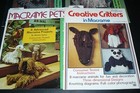 Lot Of 4 Vintage Macrame Pattern Books Creative Critters Animal Art Pets 