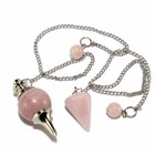 Natural Rose Quartz Crystal Stone Pendulum Healing Dowsing Reiki Pendant 2025