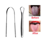 1 2pcs Stainless Steel U Type Tongue Scraper Cleaner Fresh Breath Cleaning Coate