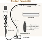 Led Book Light Clip On Reading Lamp 3 Color Modes 10 Brightness Levels Black