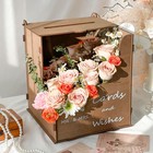 Wooden Wedding Card With Wave Flower Trough  Rustic Brown Wedding Card Boxes    
