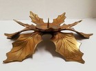 Vintage Large Brass Poinsettia Candle Holder Centerpiece 10  Wide