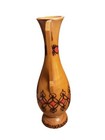 Antique Handcrafted Wooden Folk Art Vase Central Or South American Origin Signed