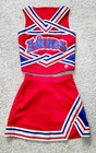 Moore Oklahoma Lions Cheerleader Outfit Size Xs   S Red Blue   White   