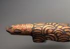 Vintage Australian Aboriginal Style Hand Carved Wood Goanna Lizard Burnt Art 9   