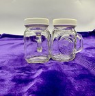 Vintage Golden Harvest Ball Mason Jar Glass Salt And Pepper Shakers Kitchen