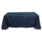 Navy Blue 90 x156  Taffeta Rectangular Tableclothd 3d Leaves Design Party Event