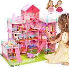  new  Barbie Dreamhouse  4-story 11 Rooms Doll House With 4 Dolls Toy Figures