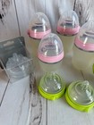 Comotomo Silicone Baby Girl Bottle Lot Pink Green   Sippy New Nipples  