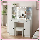 Usa Vanity Set With 10 Led Lighted Mirror Makeup Dressing Table Dresser Desk