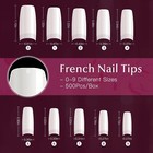 500pcs Half Cover False Nails Tips - Acrylic Nail Tips  Krofaue 10 Sizes Lady Fr