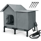 Heated Outdoor Cat House Weatherproof Insulated Shelter W  Temperature Control