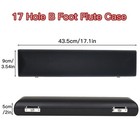 Cheerock 17 Hole B Foot Flute Case  Portable Pu Leather Hard 17 Hole  Black